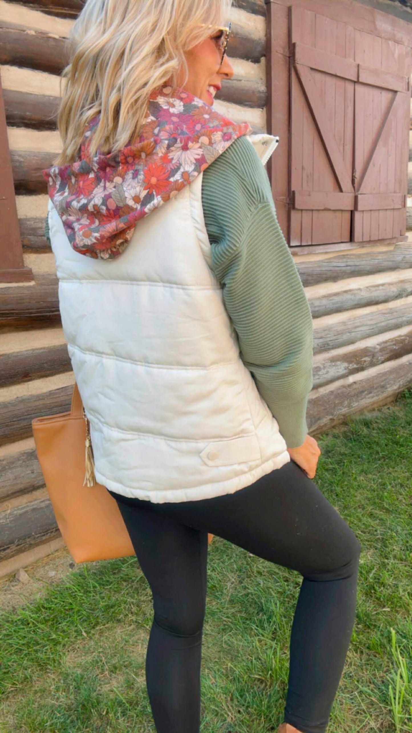 Ivory Switch Puffer Vest w/ 2 Detachable Hoodies | SALTY WAVE *DEAL* START SHIP DATE: LATE NOV