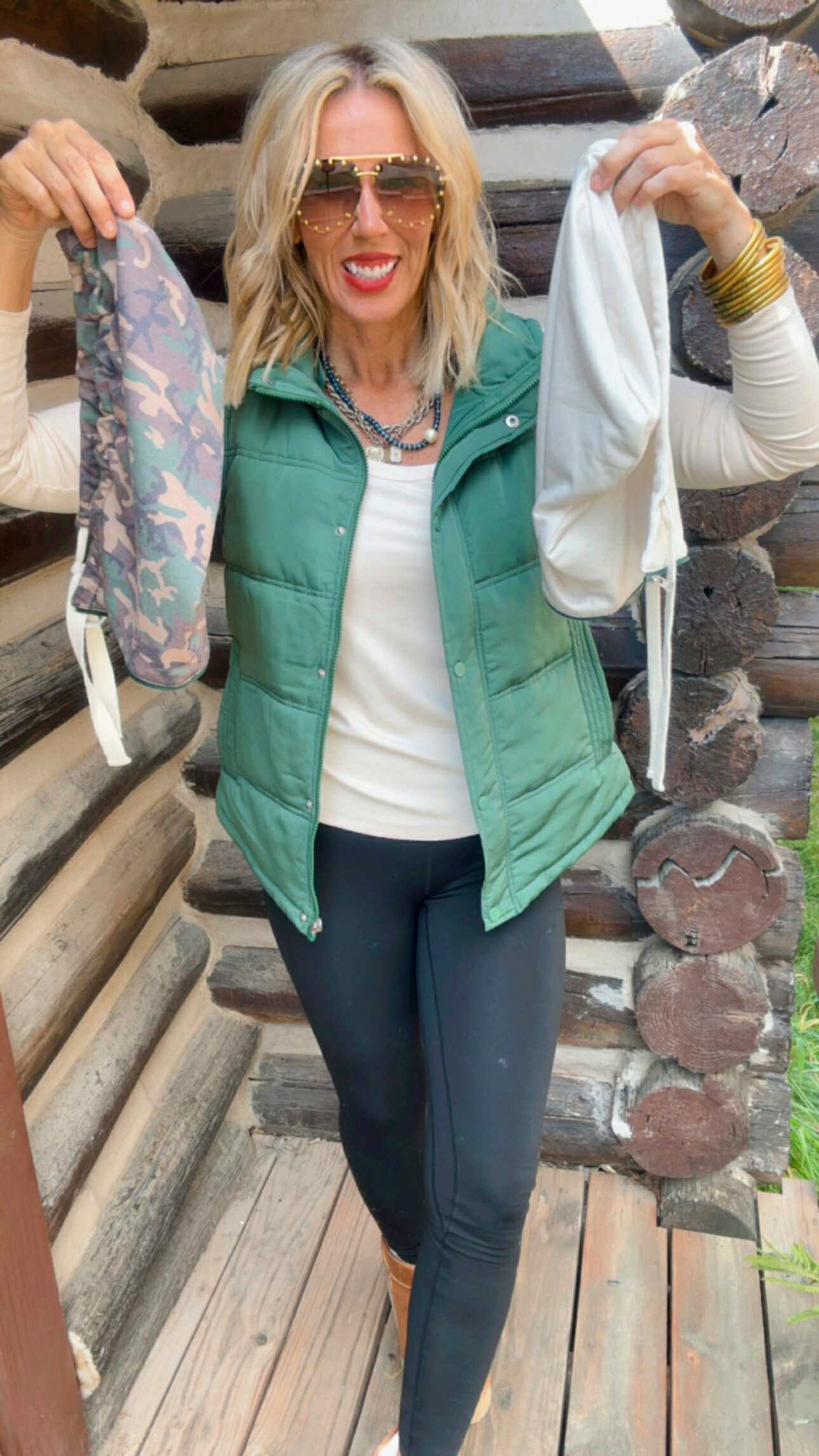 Forest Green Switch Puffer Vest w/ 2 Detachable Hoodies | SALTY WAVE *DEAL* Preorder NOV Shipdate