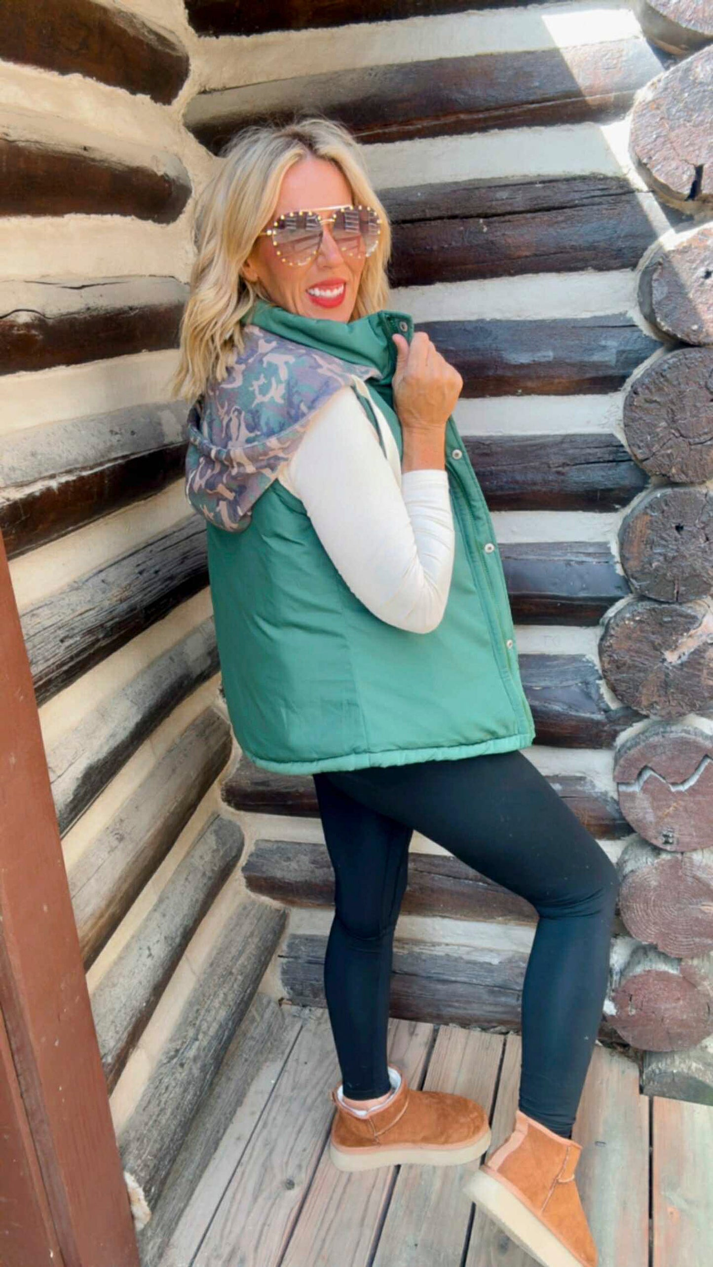 Forest Green Switch Puffer Vest w/ 2 Detachable Hoodies | SALTY WAVE *DEAL* Preorder NOV Shipdate