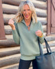 On Repeat Olive Half-Zip Pullover | SALTY WAVE *PREORDER - START SHIP DATE OCT 25TH
