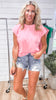 Round Neck Folded Short Sleeve T-shirt Top | ZENANA *DEAL