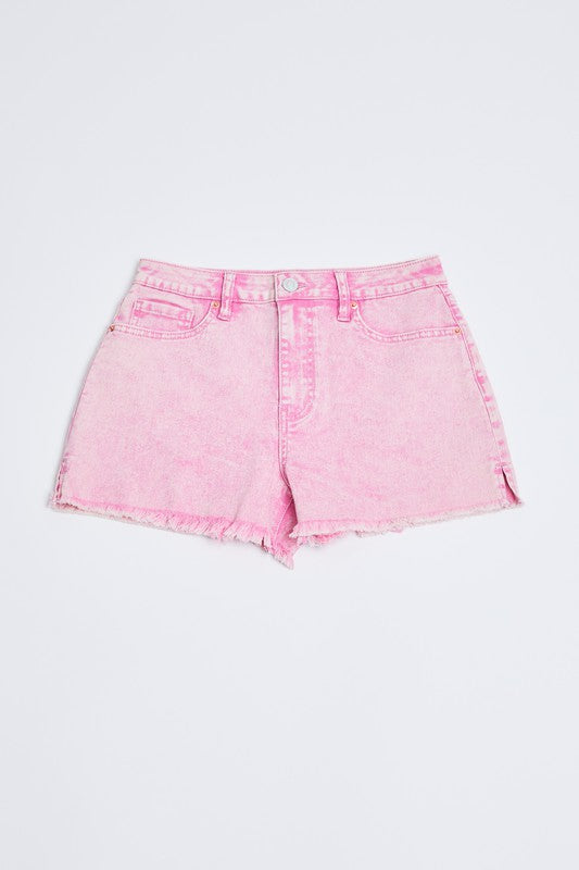 High Rise Acid Wash Mom Denim Shorts | FINAL SALE