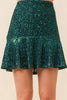 Sequin Fringe Ruffle Sequin Holiday Skirt