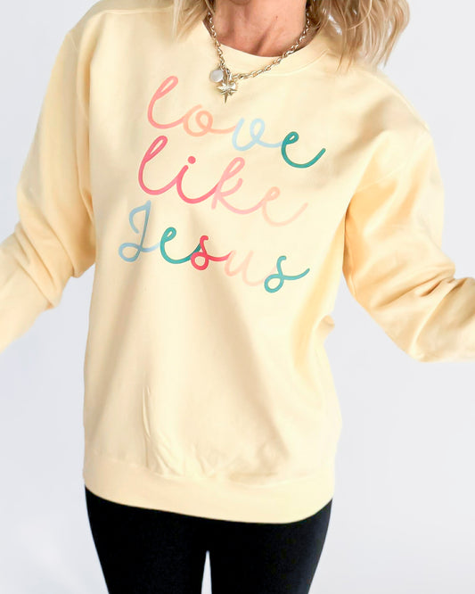 Love Like Jesus Garment Dyed Sweatshirt | Comfort Colors -Excluded