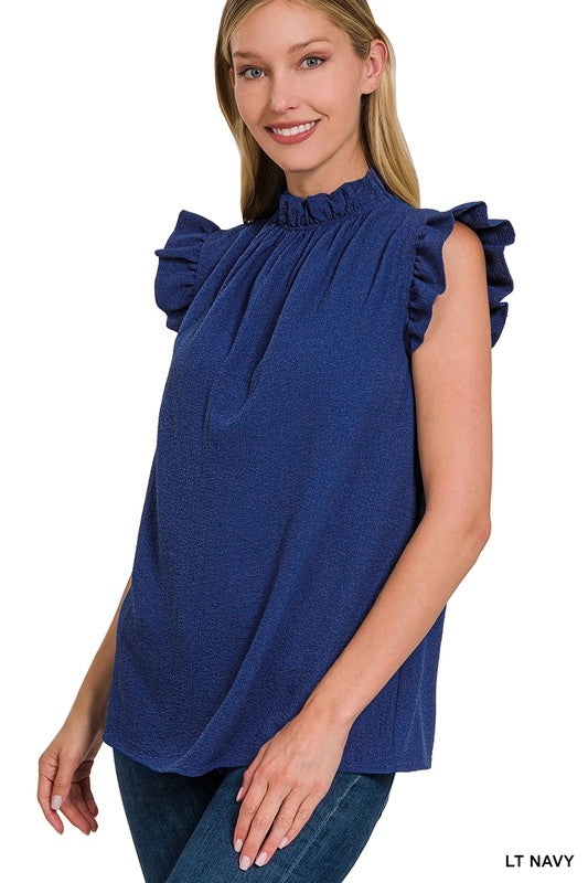 Airflow Mock Neck Sleeveless Blouse - Final Sale