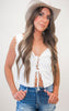 All Tied Up Linen Lace Up Tank Top
