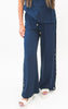 Linen Blend Navy Wide Leg Pant