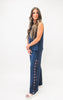 Linen Blend Navy Wide Leg Pant