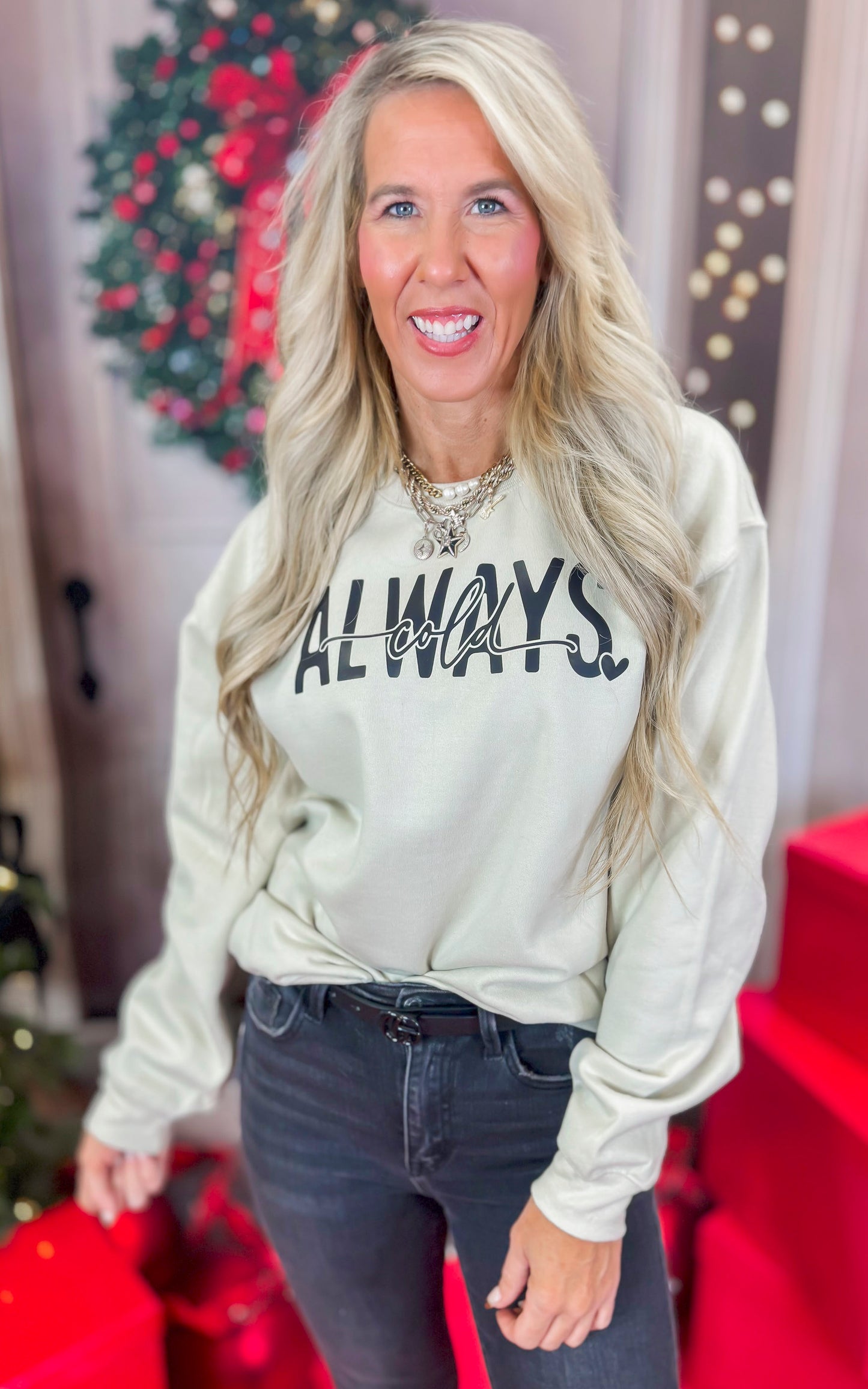 Always Cold Graphic Crewneck Sweatshirt