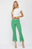 Light Green High Rise Crop Flare Denim Jean | MICA