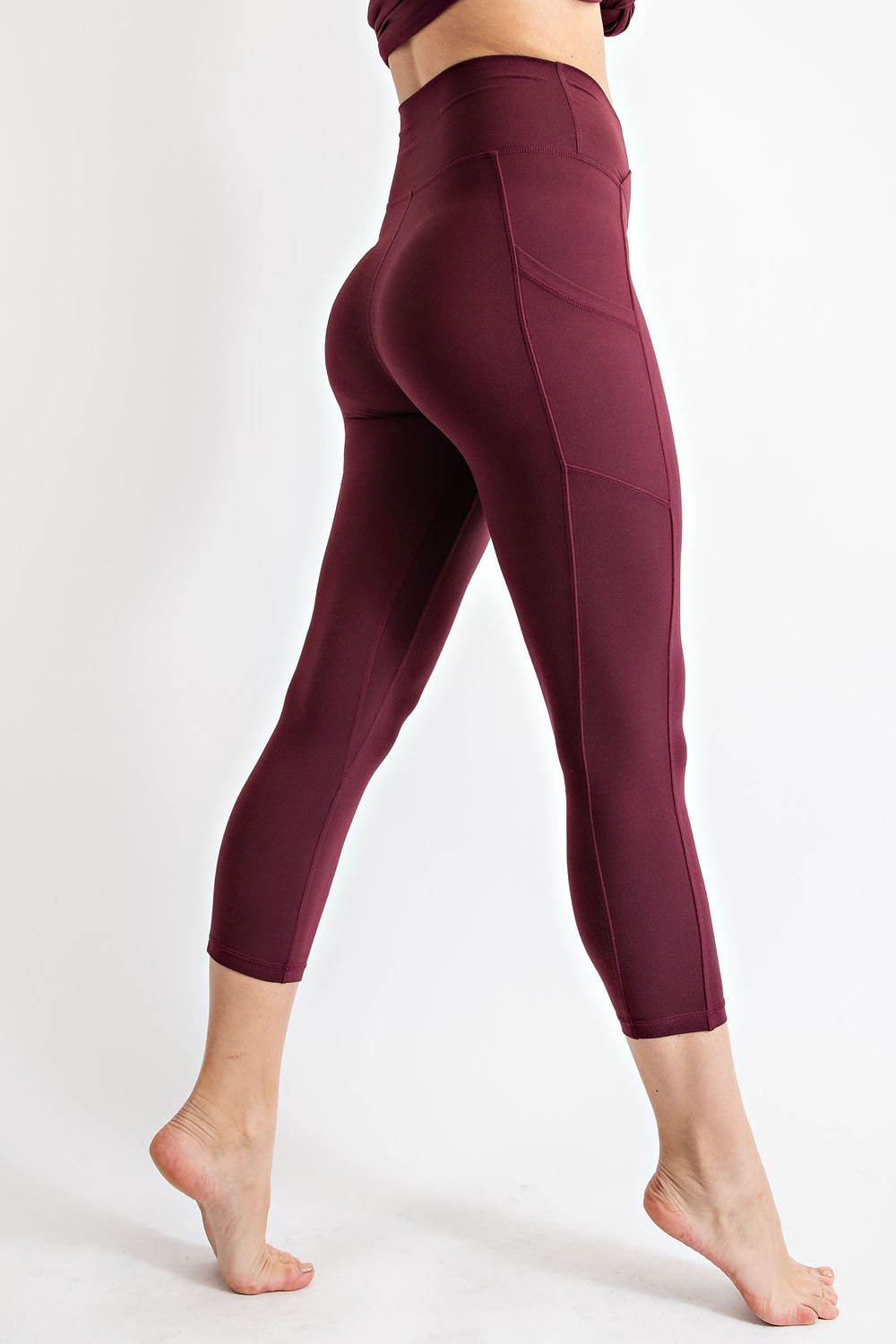 V Waist Capri Length Leggings | Rae Mode