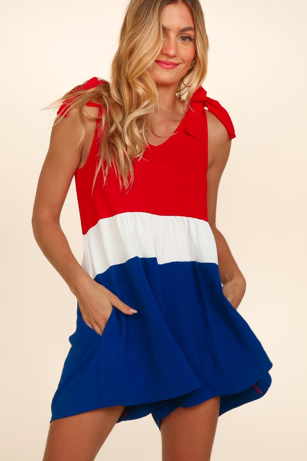 Liberty Bound Colorblock Patriotic Romper - Final Sale