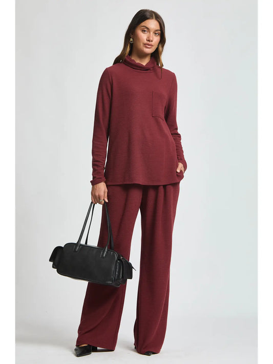 3-Piece Cozy Lounge & Travel Set - Wine - Final Sale