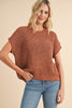 Rust Boxy Sweater Top