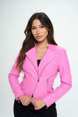 Candy Pink Vegan Jacket