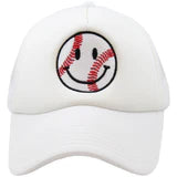 Baseball Happy Face Foam Trucker Hat *30A