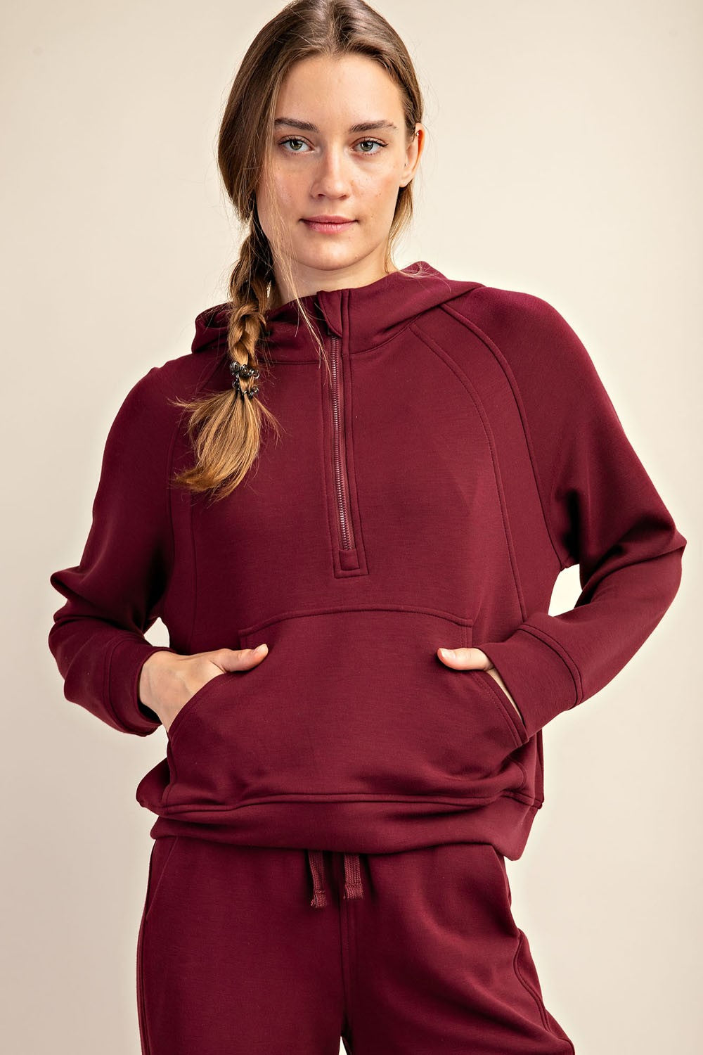 Modal Scuba Quarter Zip Hoddie Jacket | RAE MODE *30A SEPT PREORDER