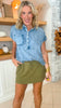 Well Loved Olive Ribbed Skort | JESS LEA