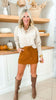 Well Lived Chestnut Ribbed Skort | JESS LEA