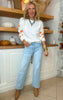 Light Wash High Rise Distressed Straight Leg Denim Jean | MICA *PREORDER
