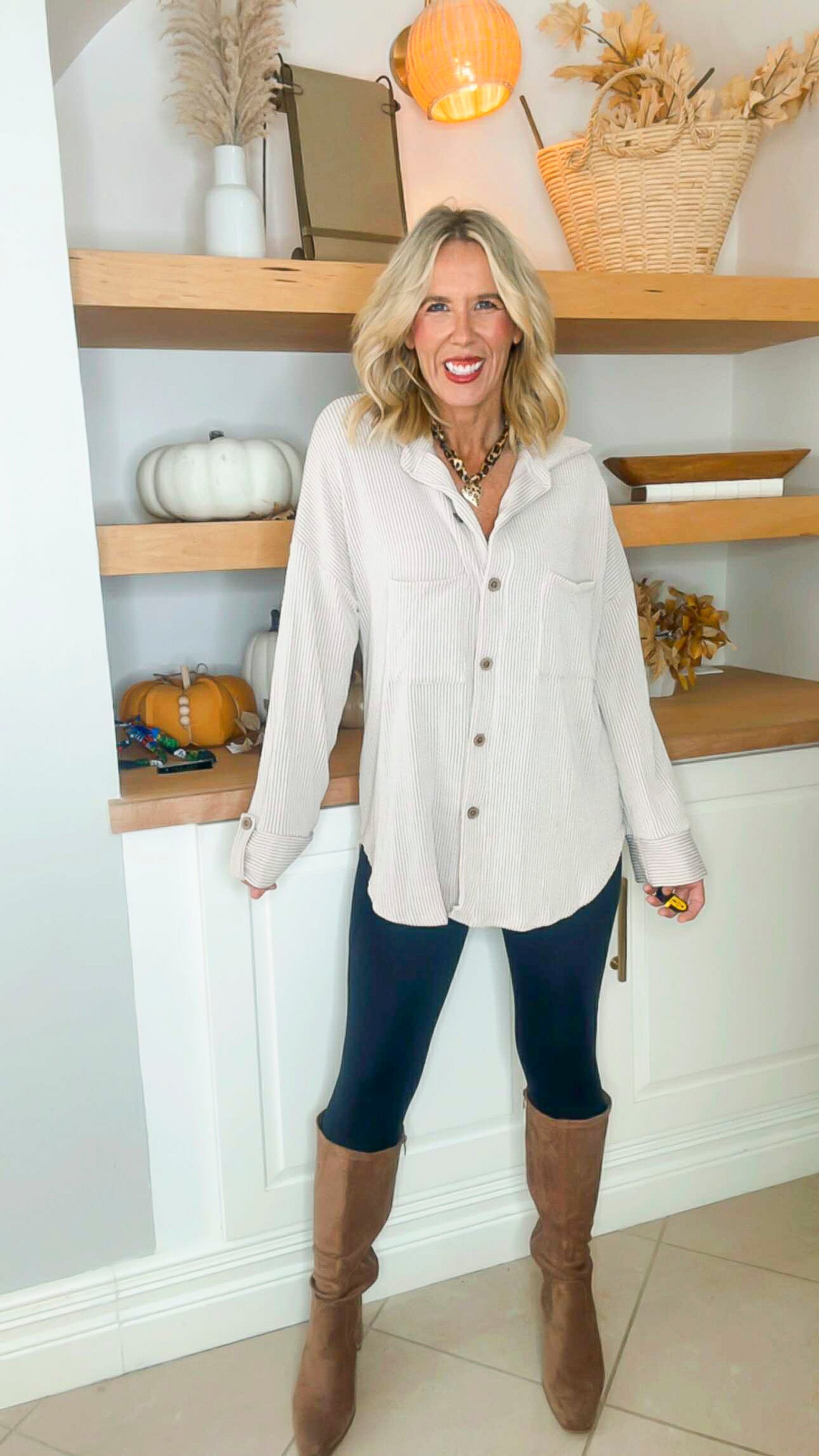 The Minas Blush Nude Ribbed Shacket