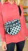 Checkered Double Zip Crescent Sling Bum Bag - DEAL