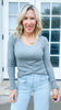Heather Grey Hold Tight Scoop Neck Long Sleeve Top | SALTY WAVE *START SHIP DATE: OCT 28TH (DEAL)