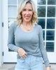 Heather Grey Hold Tight Scoop Neck Long Sleeve Top | SALTY WAVE *START SHIP DATE: OCT 28TH (DEAL)