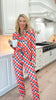Dream in Color Checked Wide Leg Pajama Set | SALTY WAVE - *DEAL* PREORDER NOV Ship Date
