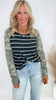 French Terry Pull Over With Camouflage Sleeves