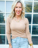 Mocha Hold Tight Scoop Neck Long Sleeve Top | SALTY WAVE *START SHIP DATE: OCT 28TH (DEAL)