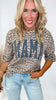 Long Puff Sleeve Animal Print Top
