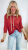 Thermal Knit Jacquard Rib Knit Hoodie Top (2 COLORS)