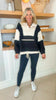 Black Oatmeal Fleece Pullover Top