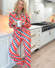 Dream in Color Checked Wide Leg Pajama Set | SALTY WAVE - *DEAL* PREORDER NOV Ship Date