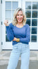 Navy Hold Tight Scoop Neck Long Sleeve Top | SALTY WAVE *START SHIP DATE: OCT 28TH (DEAL)