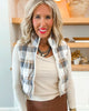 Ivory Full-zip Reversible Plaid Puffer Vest *DEAL*