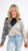 Brushed Hacci Color Block Top With Camouflage (3 COLORS)