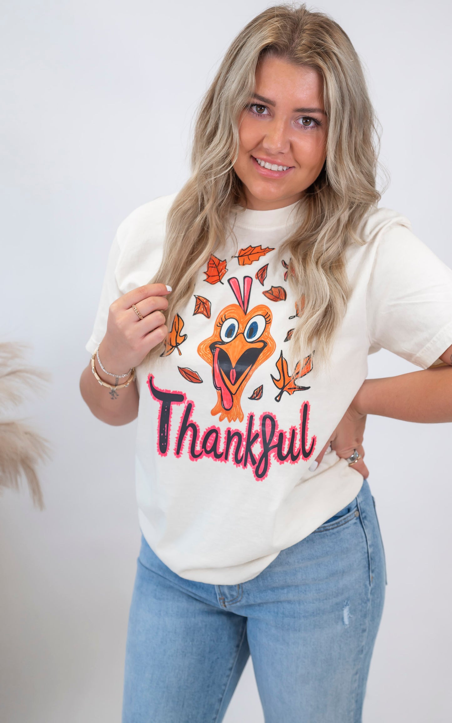 Turkey Day Thankful Garment Graphic T-shirt