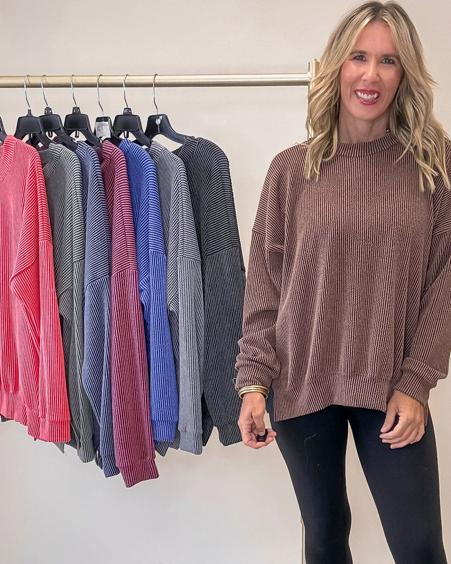 willfully deformation overlap sweat スエット Wave Rib Oversized Sweatshirt With Side Slit (11 COLORS