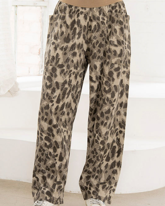 Relaxed Fit Animal Print Wide Leg Pant | SEW IN LOVE *30A SEPT PREORDER