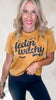 Antique Gold Feeling Witchy Garment Dyed Graphic Boxy Crop T-shirt