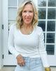 White Hold Tight Scoop Neck Long Sleeve Top | SALTY WAVE *START SHIP DATE: OCT 28TH (DEAL)