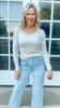 Cream Hold Tight Scoop Neck Long Sleeve Top | SALTY WAVE *START SHIP DATE: OCT 28TH (DEAL)