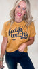 Antique Gold Feeling Witchy Garment Dyed Graphic Boxy Crop T-shirt