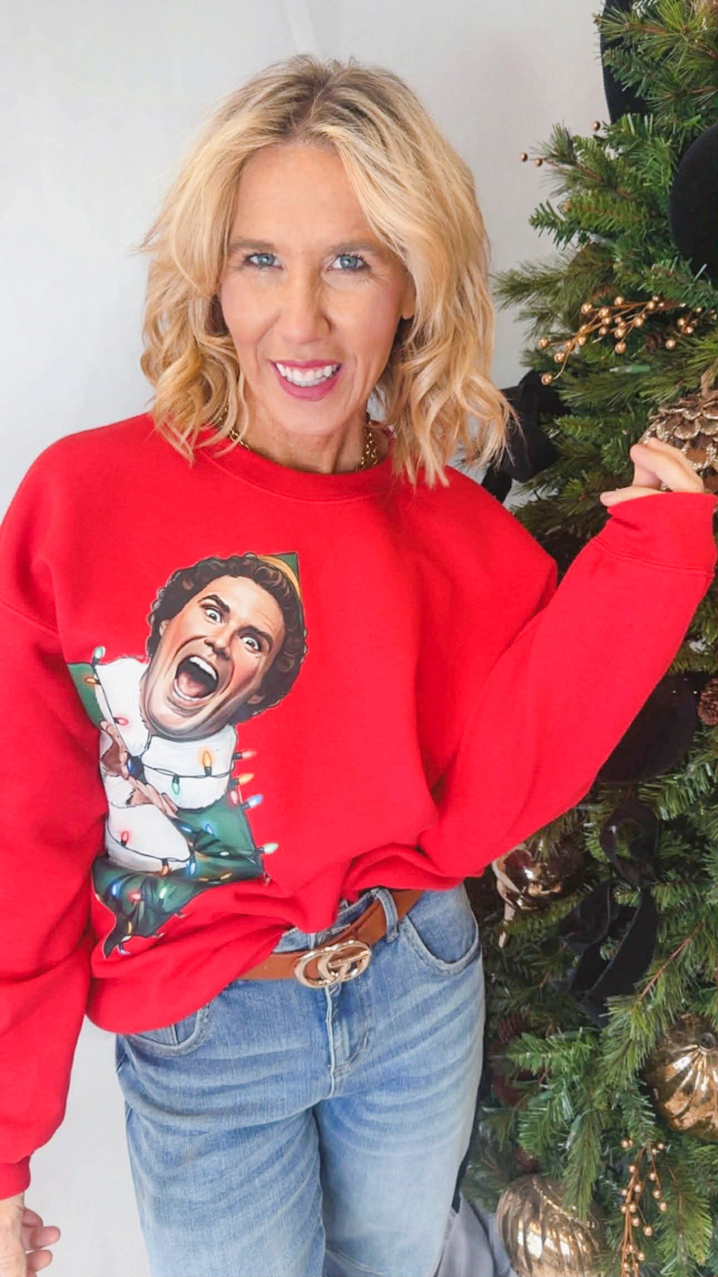 Santa I Know Him Crewneck Graphic Sweatshirt