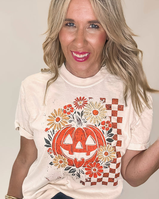 Pumpkins and Flowers Garment Graphic T-shirt