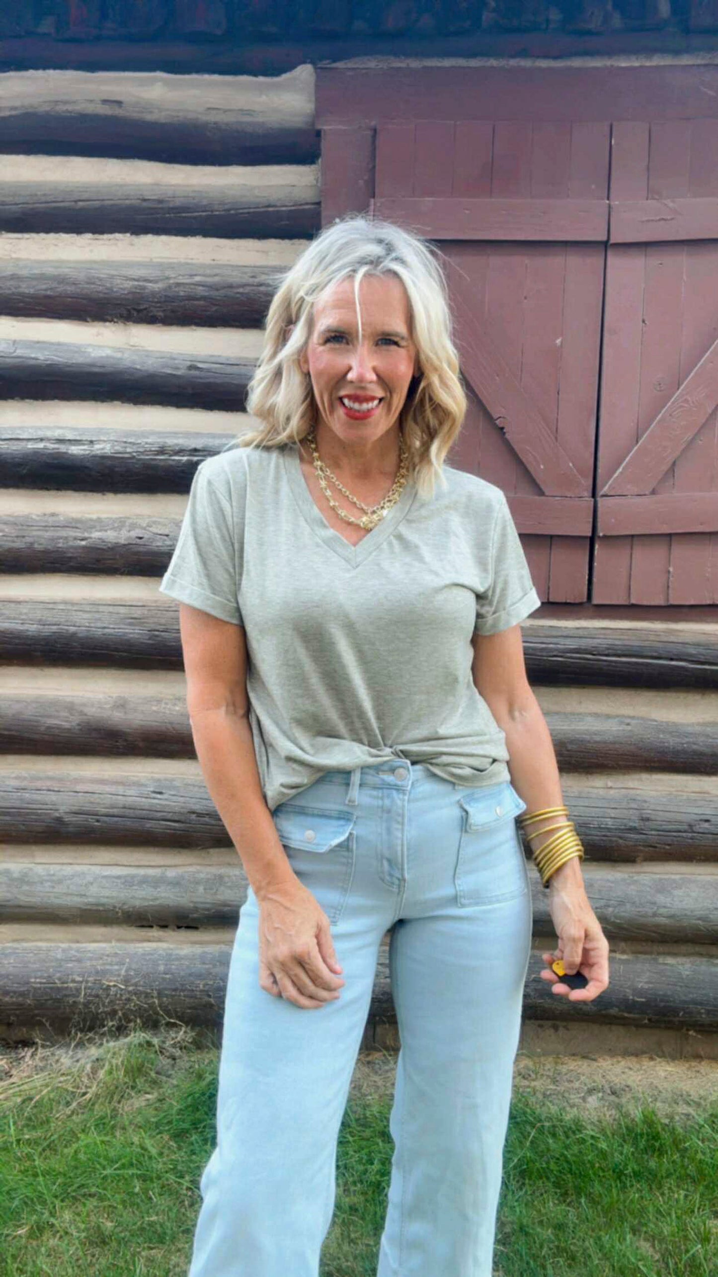 The Lynne Ultra Soft Heathered Vneck T-Shirt | SALTY WAVE *PREORDER - START SHIP DATE: OCT 28TH
