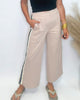 Striped Down Line Pants With Pockets