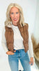 Mocha Full-zip Reversible Plaid Puffer Vest *DEAL*
